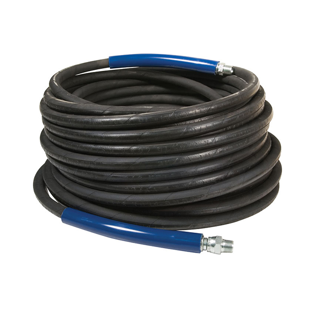 3/8" 75ft Pressure Washer Hose (black), Stainless Steel Male ends